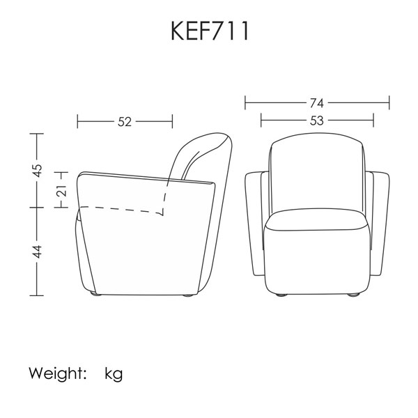 خرید مبل تک نفر مدل KEF711 آرتمن