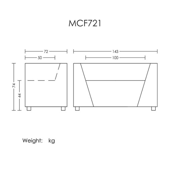 قیمت مبل دو نفر مدل MCF721 آرتمن